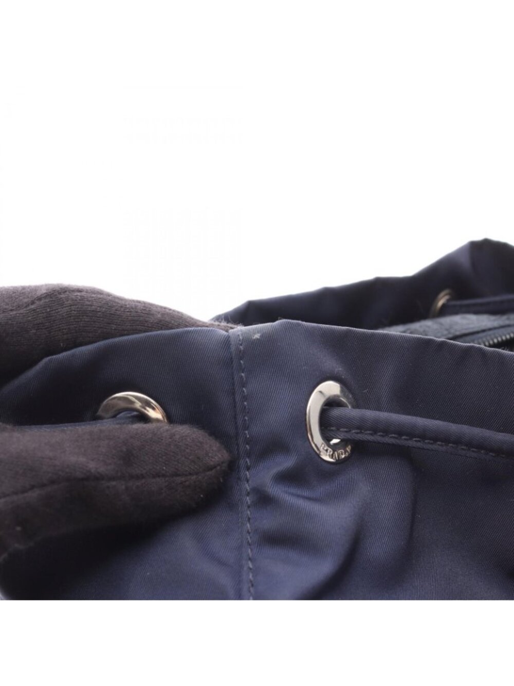 Prada Backpack Navy Nylon Saffiano Leather Triangle Logo - Picture 5 of 12